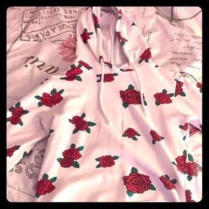 rose cropped hoodie